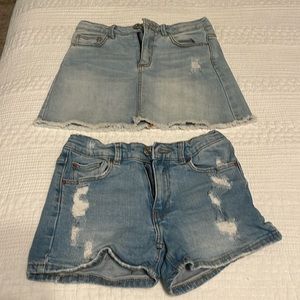 Zara denim skirt and shorts